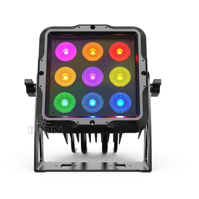 OLED IP65 Powercon LEDs RGBWAUV 6in1 Outdoor 9pcs x15w Led Par Can Light Dmx Square Stage Light