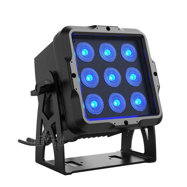 OLED IP65 Powercon LEDs RGBWAUV 6in1 Outdoor 9pcs x15w Led Par Can Light Dmx Square Stage Light